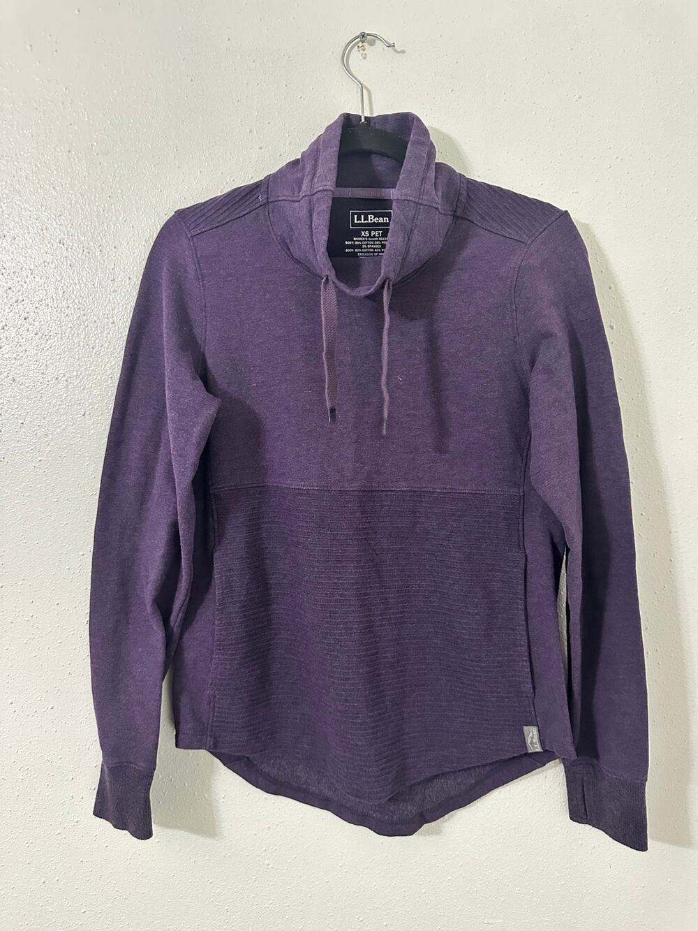L.L BEAN purple cozy knit cowl neck size XS